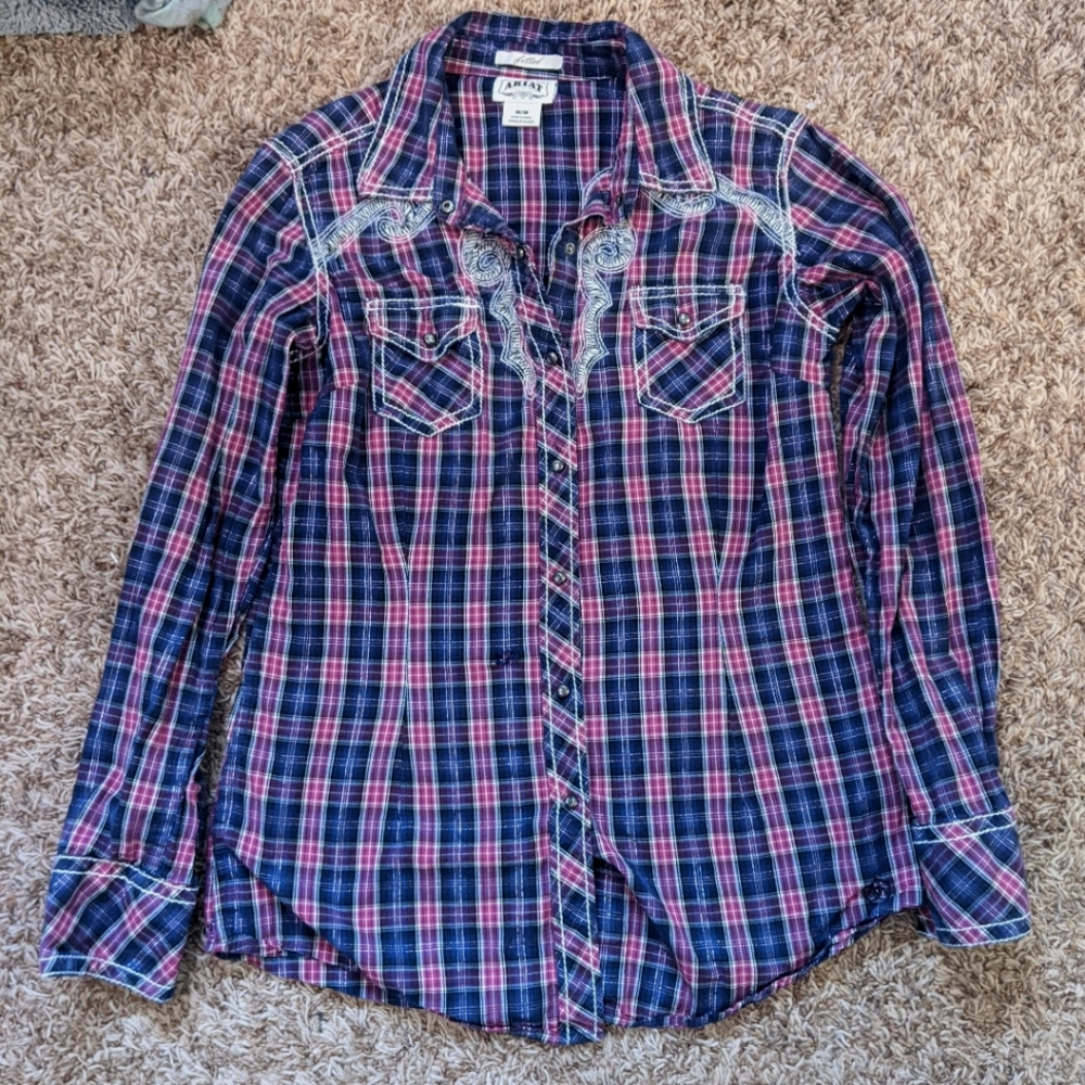 Ariat riding show shirt flannel